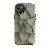 Echeveria Succulent Pattern Phone Case Iphone 14 Plus / Matte Sleek Matte-finish Phone Case Detailed Muted Green Succulent Echeveria