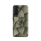Echeveria Succulent Pattern Phone Case Samsung Galaxy S21 / Matte Sleek Matte-finish Phone Case Detailed Muted Green Succulent Echeveria