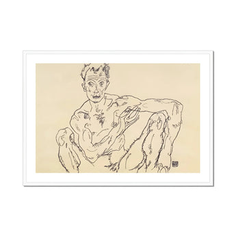 Nude Self Portrait - Egon Schiele Fine Art Print, Framed Nude