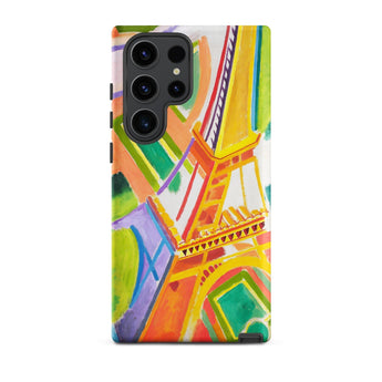 Eiffel Tower - Robert Delaunays Phone Case Samsung Galaxy S23 Ultra / Matte Vibrant Abstract Painting Phone Case Stylized Eiffel Tower