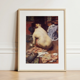 El Descanso De La Modelo - Antonio Cortina Farinós Art Print / Canvas, 12x16’’ / 31x41cm / Natural Frame / Matboard, Posters Prints &