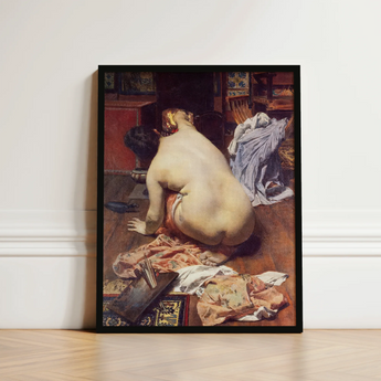 El Descanso De La Modelo - Antonio Cortina Farinós Art Print / Canvas Black-framed Reproduction édouard Manet’s ?Olympia” Painting, Farinós’,