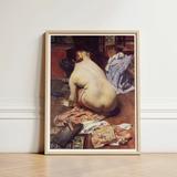El Descanso De La Modelo - Antonio Cortina Farinós Art Print / Canvas Framed Reproduction Painting Toilet Jean-léon Gérôme Nude Woman,