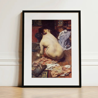 El Descanso De La Modelo - Antonio Cortina Farinós Art Print / Canvas Black-framed Classical Painting Nude Figure Interior, Farinós’, Prints