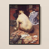 El Descanso De La Modelo - Antonio Cortina Farinós Art Print / Canvas Black-framed Reproduction Painting Toilet édouard Manet Antonio