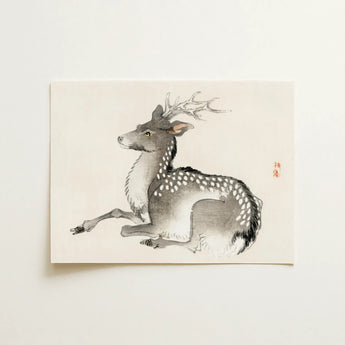 Elk - Kōno Bairei Meiji-era Nihonga Deer Art Print / Canvas, 16x12’’ / 41x31cm / Unframed / no Border, Posters Prints & Visual Artwork,