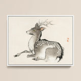 Elk - Kōno Bairei Meiji-era Nihonga Deer Art Print / Canvas, 16x12’’ / 41x31cm / White Frame, Posters Prints & Visual Artwork, Toby Leon