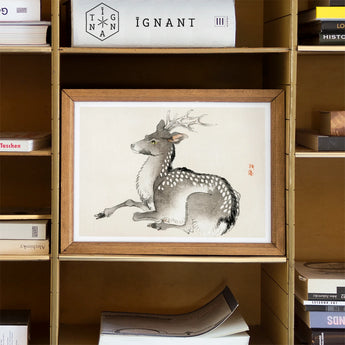 Elk - Kono Bairei Meiji-era Nihonga Deer Art Print / Canvas Framed Ink Antlers Spotted Fur Kōno Bairei’s, Artistry Prints