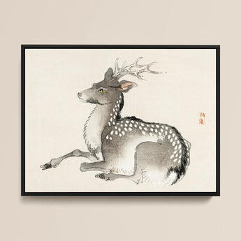 Elk - Kōno Bairei Meiji-era Nihonga Deer Art Print / Canvas, Kōno Bairei’s Elk, Nihonga Art Print, Meiji-era Artistry
