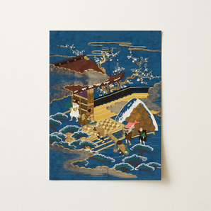 Embroidered Fukusa - Meiji Era Textile Art Print / Canvas, 12x16’’ / 31x41cm / Unframed / no Border, Posters Prints & Visual Artwork, Toby