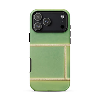 Emerald City - Green Tiled Iphone Case 17 Pro Max / Matte Green Black Phone Case Textured Design Made Plastic Emerald Tiles Shimmer, Tiles,