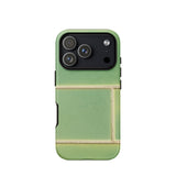 Emerald City - Green Tiled Iphone Case 17 Pro / Matte Green Gold Bamboo-patterned Phone Case Matte Finish Emerald Tiles Shimmer, Tiles,