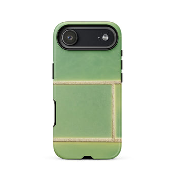 Emerald City - Green Tiled Iphone Case 17 Air / Matte Green Gold Phone Case Geometric Pattern Made Plastic Emerald Tiles Shimmer, Tiles,