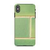 Emerald City - Green Tiled Iphone Case Xs Max / Matte Phone Case Mint Green Tile Pattern Design Emerald Tiles Shimmer, Tiles, Shimmer