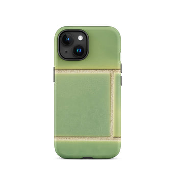 Emerald City - Green Tiled Iphone Case 15 / Matte Green Tile-patterned Phone Case Emerald Tiles Shimmer, Tiles, Shimmer