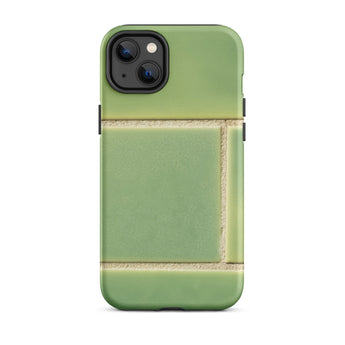 Emerald City - Green Tiled Iphone Case 14 Plus / Matte Green Tile-patterned Phone Case Emerald Tiles Shimmer, Tiles, Shimmer