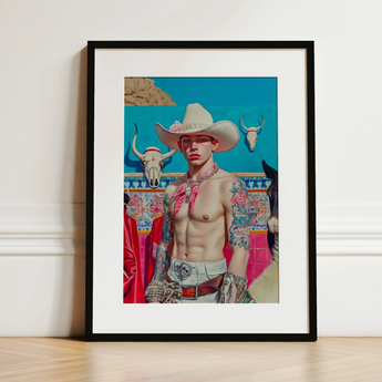 Emilio - Lowbrow Cowboy Pop Art Print / Canvas, Lowbrow Cowboy Pop, Cowboy Pop Art, Emilio Stands