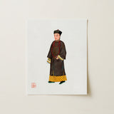 Emperor’s Courtier - Qing Dynasty Fashion Art Print / Canvas Rectangular White Poster Watercolor Illustration Elegantly Dressed Traditional