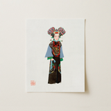 Empress - Qing Dynasty Fashion Art Print / Canvas, 11x14’’ / 28x36cm / Unframed / no Border, Posters Prints & Visual Artwork, Toby Leon