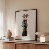 Empress - Qing Dynasty Fashion Art Print / Canvas Framed Artwork Traditional Chinese Opera Performer Ornate Black Qing Dynasty Pageantry,
