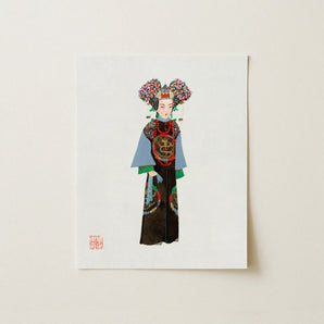 Empress - Qing Dynasty Fashion Art Print / Canvas Rectangular Stylized Illustration Ornate Traditional Chinese Pageantry, Manchu, Costumes