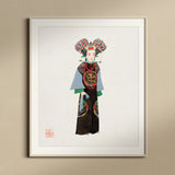 Empress - Qing Dynasty Fashion Art Print / Canvas Traditional Chinese Paper Illustration Female Figure Ornate Pageantry, Manchu, Costumes
