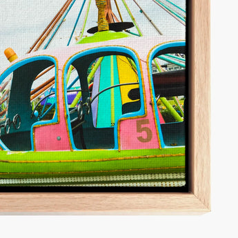 Vibrant Colorful Canvas Print Carnival Ride Car Pink Empty Nest Giclée, Waking Dream