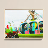 Empty Nest Giclée Print / Canvas Vibrant Retro-style Helicopter-themed Amusement Park Ride Bold Neon Empty Nest Giclée, Giclée Print,