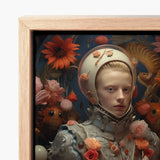Enfant Terrible - Surreal Camp Art Print / Canvas Framed Artwork Figure Ornate Light-colored Armor Adorned Vibrant, Aesthetic Queer,