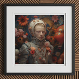 Enfant Terrible - Surreal Camp Art Print / Canvas Framed Person Floral Astronaut Suit, Aesthetic Queer, Queer-art Spectacle Prints