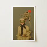 Enlightenment - Avant-garde Victorian Fashion Art Print / Canvas Framed Surreal Portrait Figure Muted Beige, Surrealism Drapes Prints