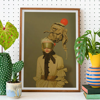 Enlightenment - Avant-garde Victorian Fashion Art Print / Canvas Framed Person Attire, Portrait, Surrealism Drapes Prints