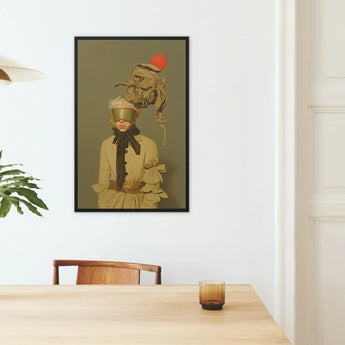 Enlightenment - Avant-garde Victorian Fashion Art Print / Canvas Framed Art Print Surreal Portrait Figure Beige Attire Avant-garde