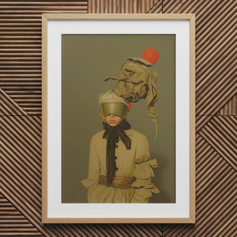 Enlightenment - Avant-garde Victorian Fashion Art Print / Canvas Gold Black Ruffled Blouse Eye Mask Avant-garde Victorian Fashion, Fashion