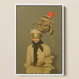 Enlightenment - Avant-garde Victorian Fashion Art Print / Canvas Surreal Portrait White Frame Figure Pale, Surrealism Drapes Prints