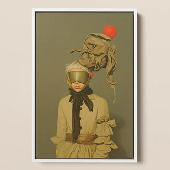 Enlightenment - Avant-garde Victorian Fashion Art Print / Canvas Surreal Portrait White Frame Figure Pale, Surrealism Drapes Prints