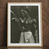 Ennui - Lionel Wendt Art Print / Canvas Black White Framed Photograph Man Shirt Foliage Giclée Printing Techniques, Carefully Profiled,