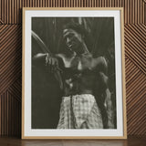 Ennui - Lionel Wendt Art Print / Canvas Black White Framed Photograph Man Shirt Foliage Giclée Printing Techniques, Carefully Profiled,
