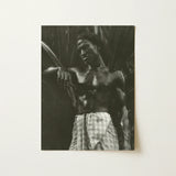 Ennui - Lionel Wendt Art Print / Canvas Black-and-white Photographic Muscular Man Checkered Wrap Curved Giclée Printing Techniques,