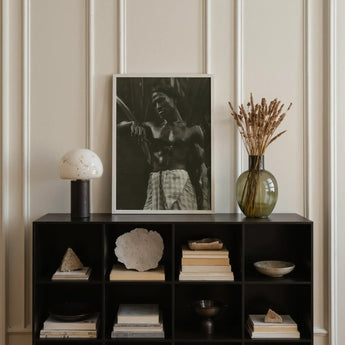 Ennui - Lionel Wendt Art Print / Canvas Sleek Black Cube Unit Books Stones Decorative Items Giclée Printing Techniques, Carefully Profiled,