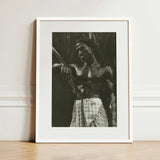 Ennui - Lionel Wendt Art Print / Canvas White-framed Black-and-white Photographic Muscular Man Checkered Wraparound Giclée Printing