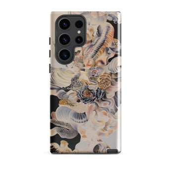 Epiphany - Surreal Alien Succulent Art Phone Case Samsung Galaxy S23 Ultra / Gloss Sleek Phone Case Intricate Artistic Design Seashells