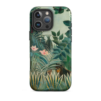 Equatorial Jungle - Henri Rousseau Phone Case Iphone 16 Pro Max / Matte Phone Case Lush Jungle Scene Vibrant Green Foliage Henri Rousseau