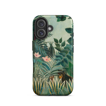 Equatorial Jungle - Henri Rousseau Phone Case Iphone 16 / Matte Phone Case Lush Jungle Scene Vibrant Green Foliage Henri Rousseau Invented,