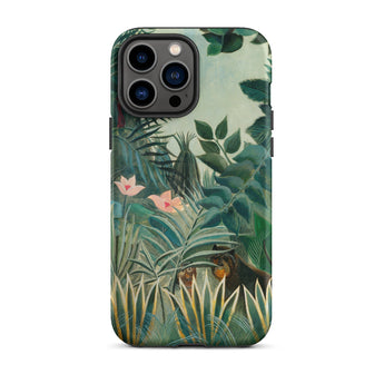 Equatorial Jungle - Henri Rousseau Phone Case Iphone 13 Pro Max / Matte Phone Case Lush Jungle Scene Vibrant Green Foliage Henri Rousseau