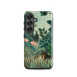 Equatorial Jungle - Henri Rousseau Phone Case Samsung Galaxy S25 / Gloss Phone Case Lush Jungle Scene Vibrant Green Foliage Henri Rousseau