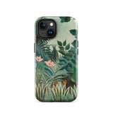Equatorial Jungle - Henri Rousseau Phone Case Iphone 15 / Gloss Phone Case Vibrant Jungle Scene Lush Green Foliage Henri Rousseau Invented,