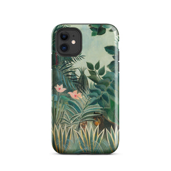Equatorial Jungle - Henri Rousseau Phone Case Iphone 11 / Gloss Phone Case Vibrant Jungle Scene Lush Green Foliage Henri Rousseau Invented,