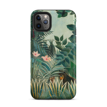 Equatorial Jungle - Henri Rousseau Phone Case Iphone 11 Pro Max / Matte Phone Case Vibrant Jungle Scene Lush Green Foliage Henri Rousseau