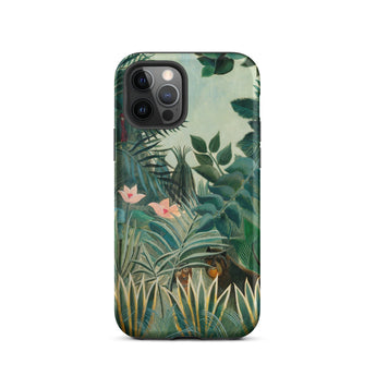 Equatorial Jungle - Henri Rousseau Phone Case Iphone 12 Pro / Matte Detailed Scene Lush Green Foliage Invented, Blade-sharp Yucca Leaves,